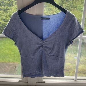 Brandy Melville Blue Floral Gina Crop Top